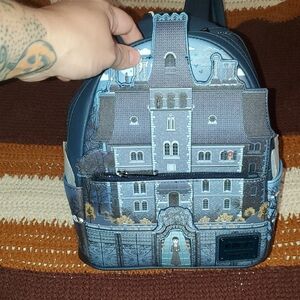 Loungefly Blue and Gray Architectural Design Backpack